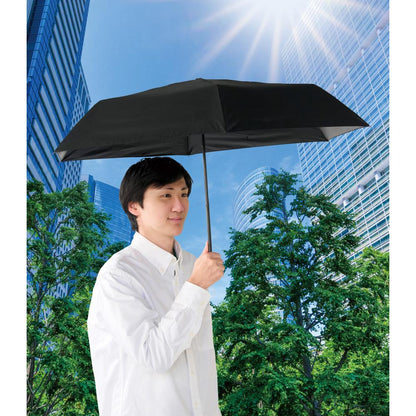 晴雨兼用　遮光遮熱ベーシック折りたたみ傘を日差しの下で差したイメージ