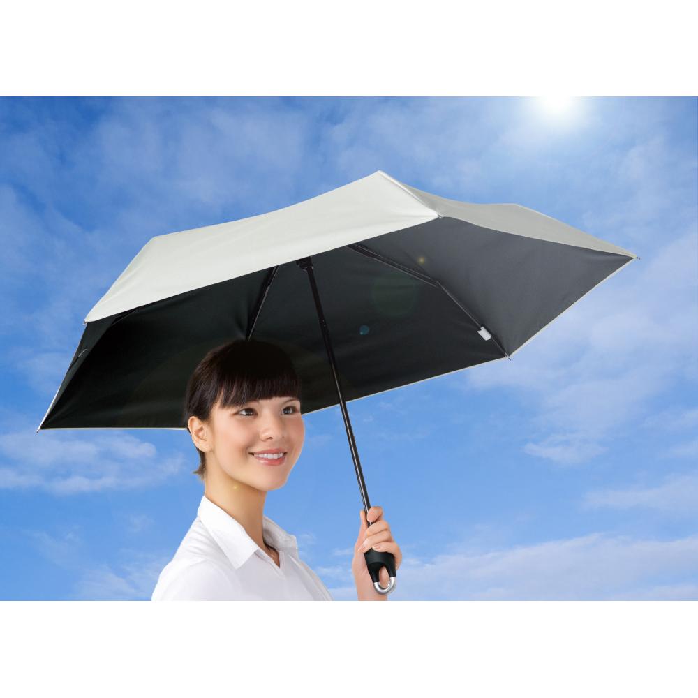 晴雨兼用　カラビナ付き手元折りたたみ傘１本　使用イメージ　日傘としのイメージ