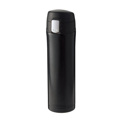 ワンプッシュ真空ステンレスボトル４５０ｍｌ　全体斜め　ブラック