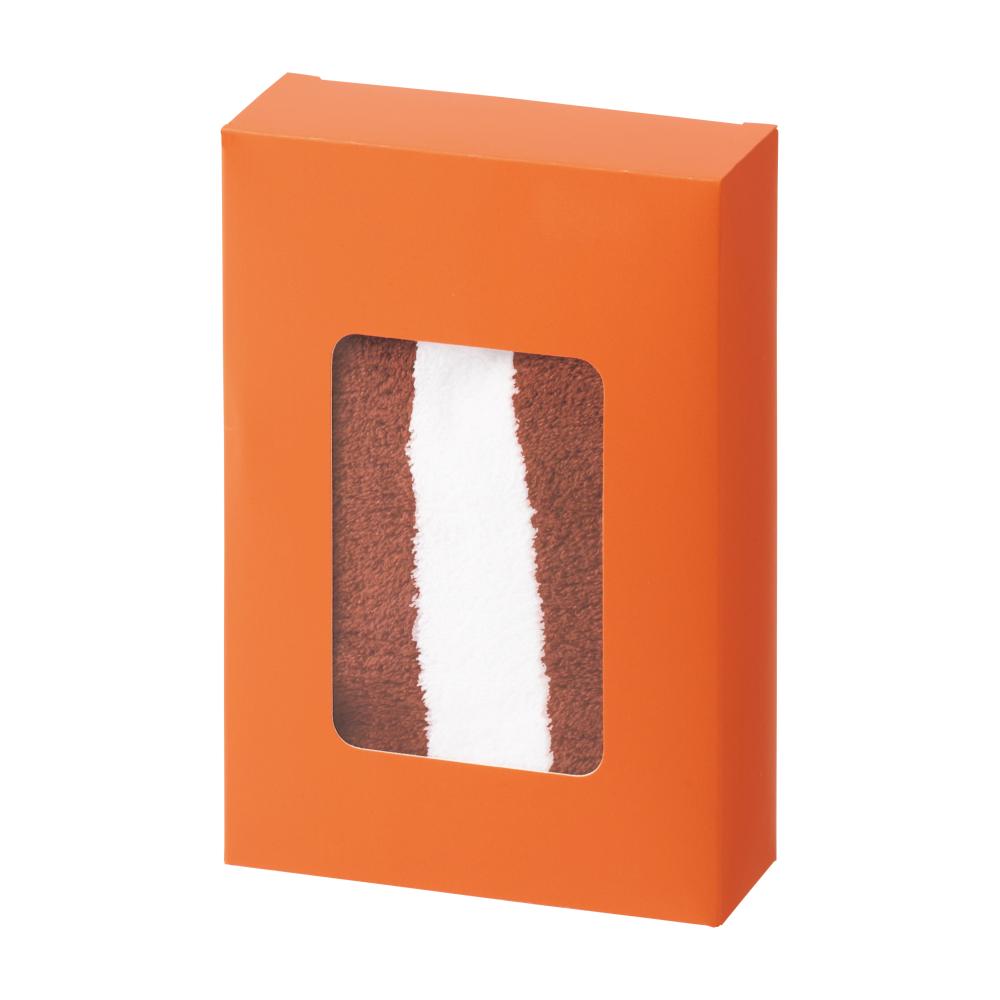 ふんわりストライプ　ウォッシュタオル　パッケージ入りイメージ