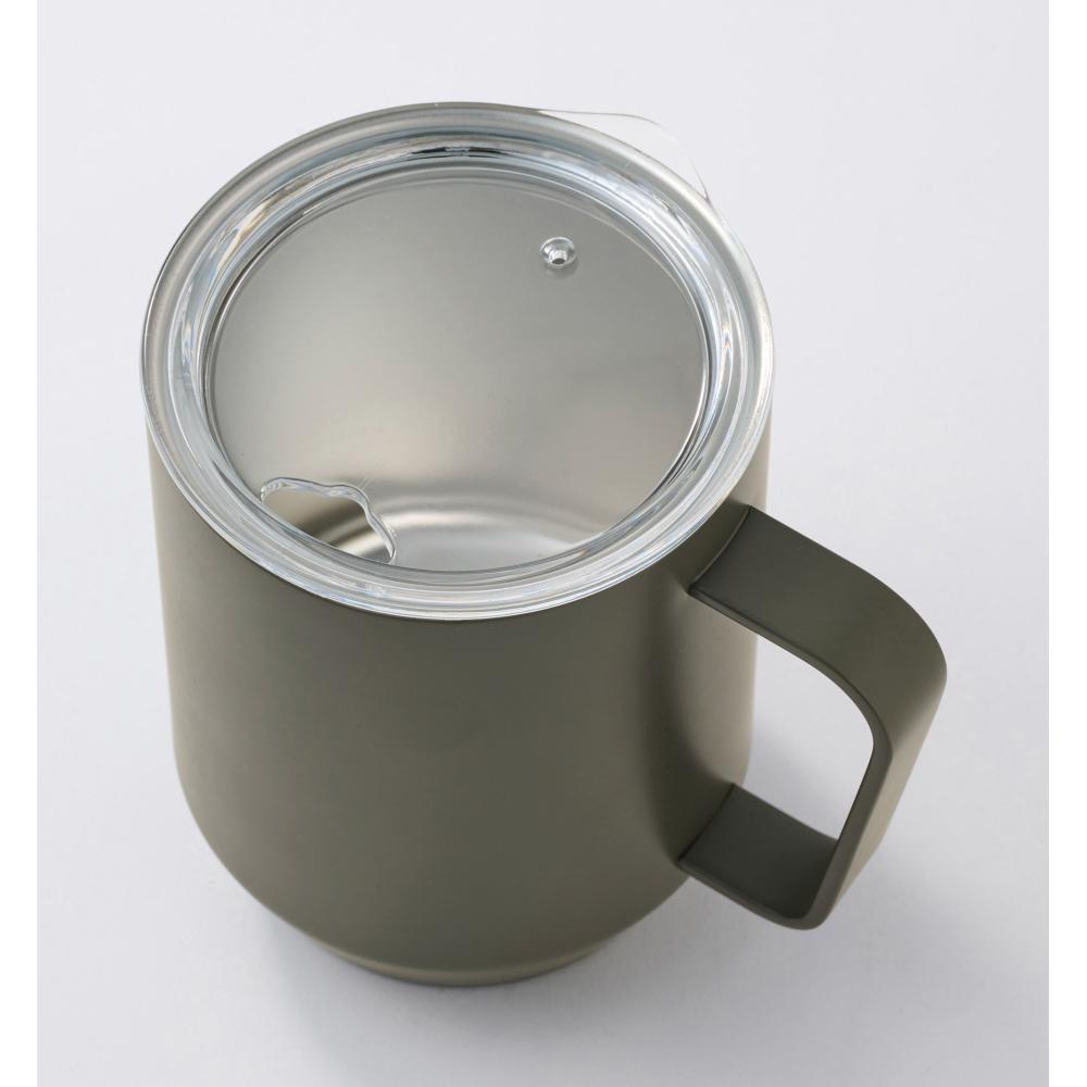 蓋付き真空ステンレスマグカップ４００ｍｌ　フタ部分アップ　グレー