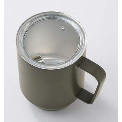 蓋付き真空ステンレスマグカップ４００ｍｌ　フタ部分アップ　グレー