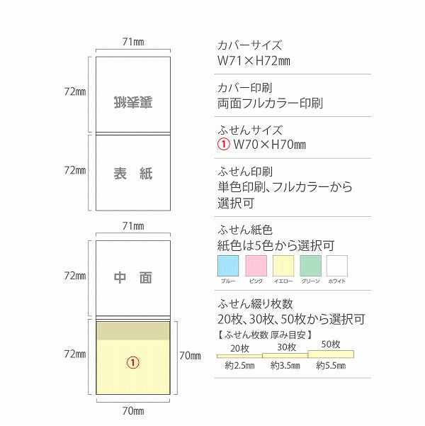 森林認証表紙カバー付ふせん7101