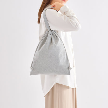 スフィア・リサイクルコットンフラット2WAY巾着バッグ【色指定可】