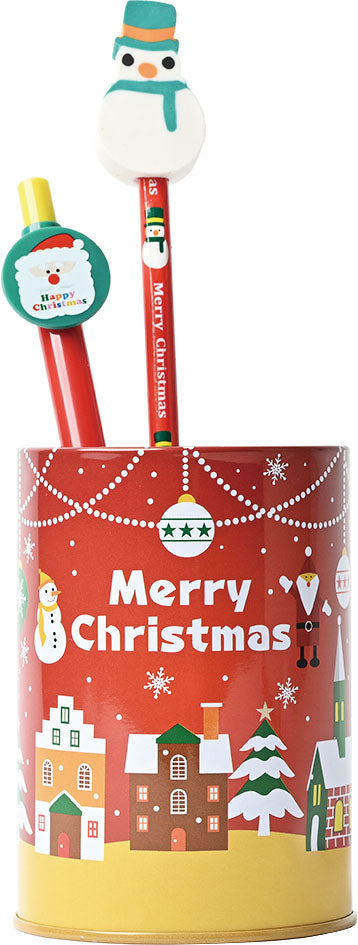 ペン立て缶貯金箱＜クリスマス＞