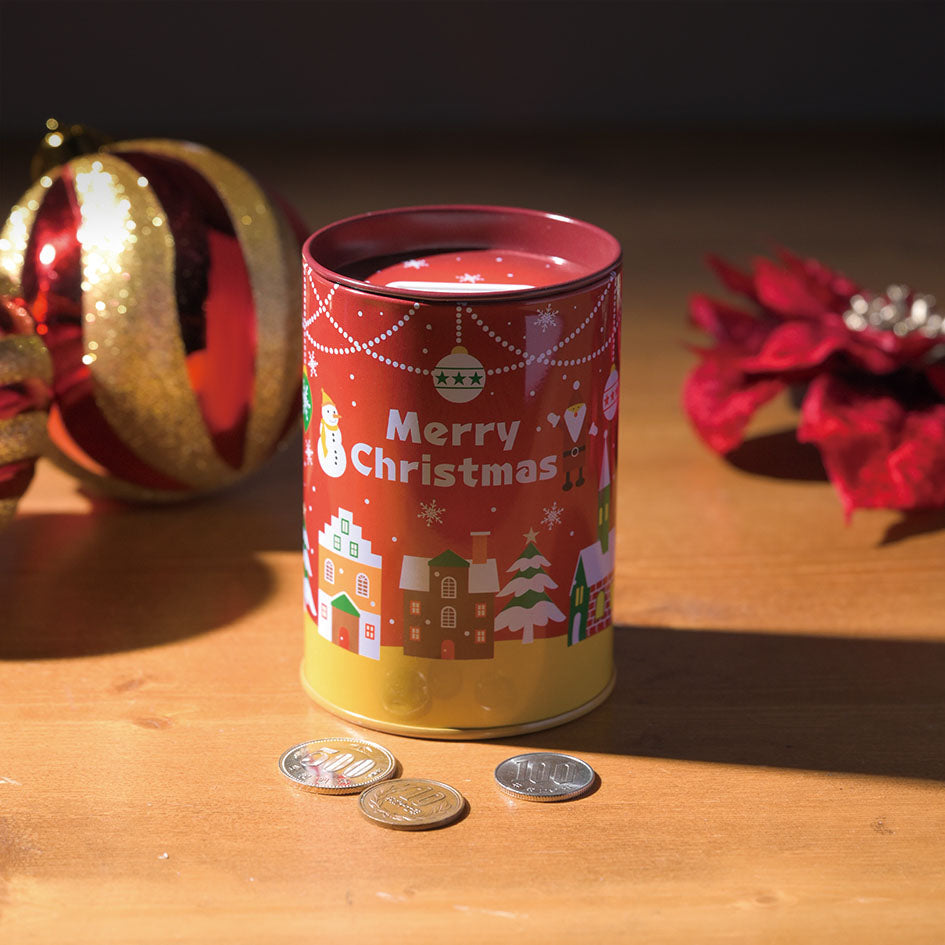 ペン立て缶貯金箱＜クリスマス＞