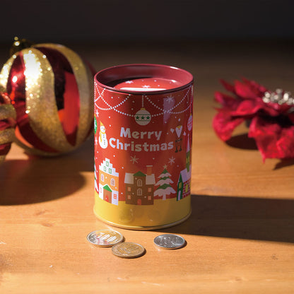ペン立て缶貯金箱＜クリスマス＞