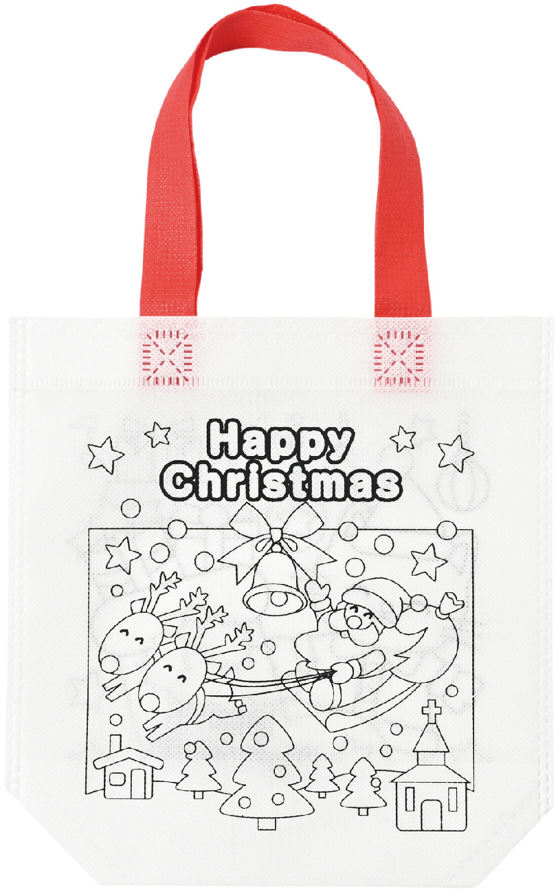 クリスマスぬりえトートバッグ