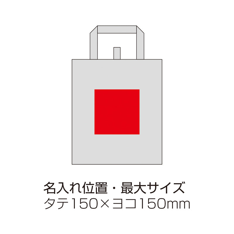 セルトナ・フラットエコバッグ【色指定可】　名入れ位置・最大サイズのイメージ