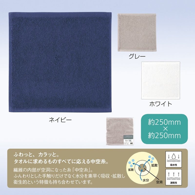 中空糸を使ったふんわり吸水速乾ハンカチタオル
