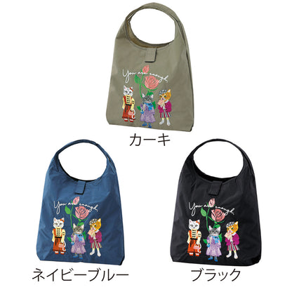 ポータブル刺繍マルシェバッグ（ポケット付き）【柄指定可】