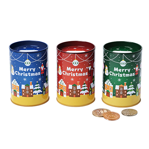 ペン立て缶貯金箱＜クリスマス＞
