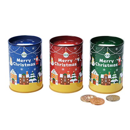 ペン立て缶貯金箱＜クリスマス＞