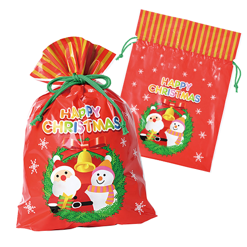 クリスマス巾着ギフトバッグ（中）