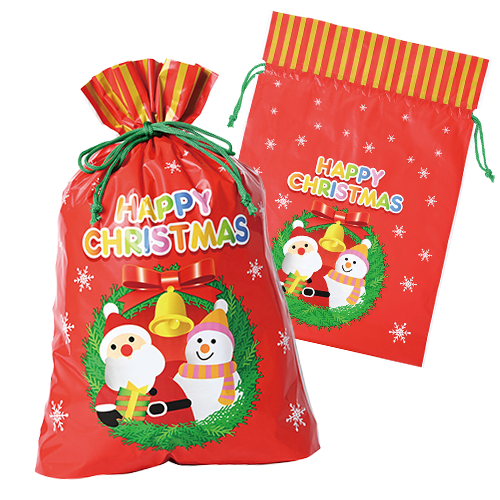 クリスマス巾着ギフトバッグ（大）