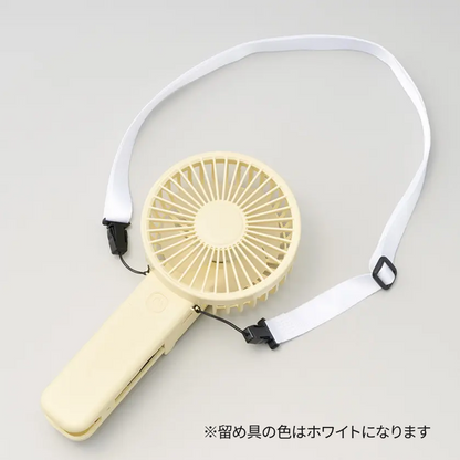 クリップ付マルチファンにネックストラップを付けたイメージ