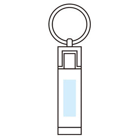 バッグハンガーになるスマホスタンド　名入れ箇所イメージ