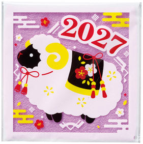 わくわく干支タオル(未)　パッケージ　パープル