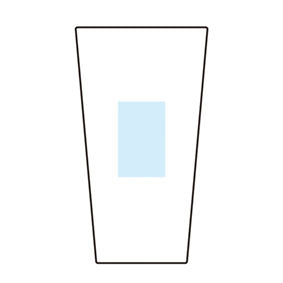 サーモス 真空断熱タンブラー300ml　名入れ箇所イメージ　中央　縦長
