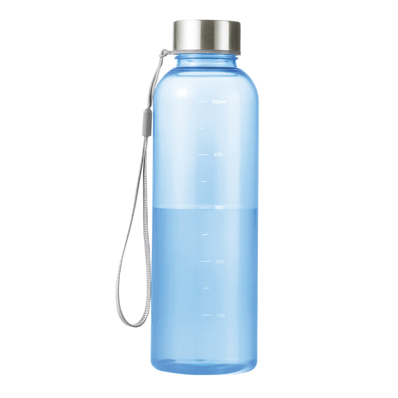 メモリ付きフロスティボトル550ml（ストラップ付き）のブルーの画像