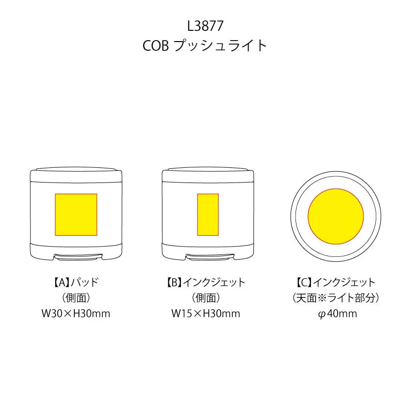 COBプッシュライトの印刷範囲