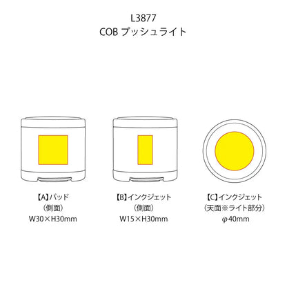 COBプッシュライトの印刷範囲
