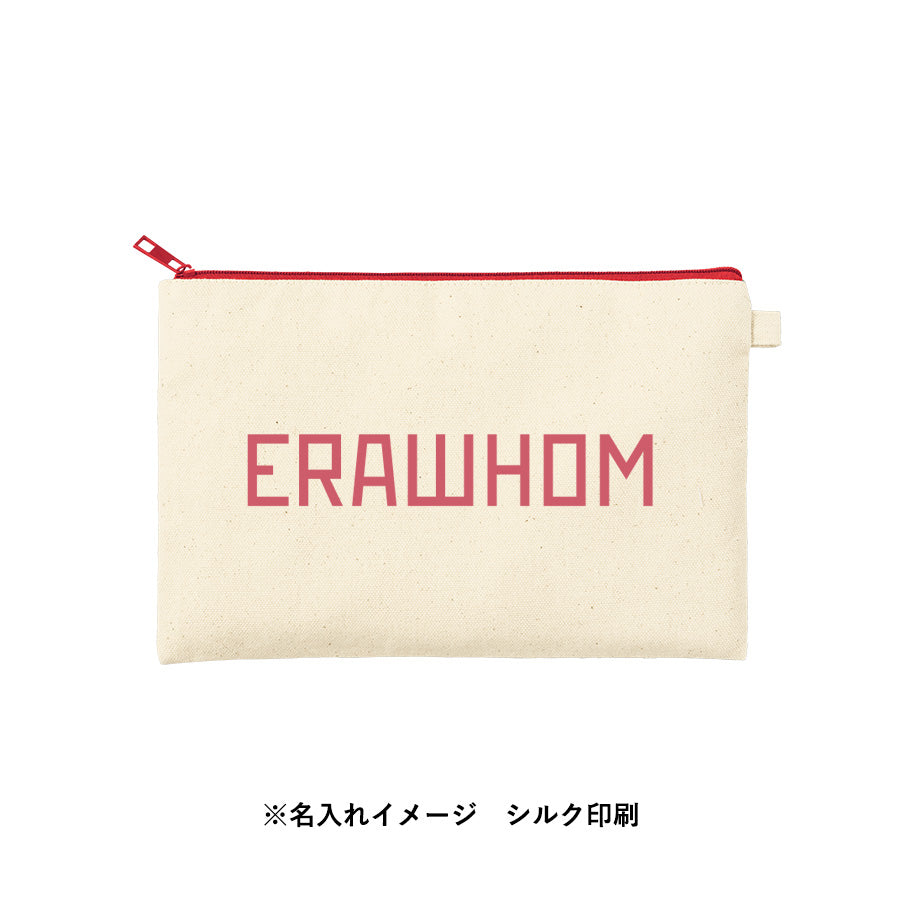 カラーファスナーキャンバスフラットポーチ（M）