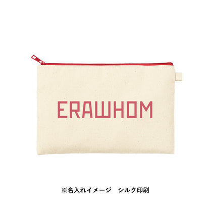 カラーファスナーキャンバスフラットポーチ（M）