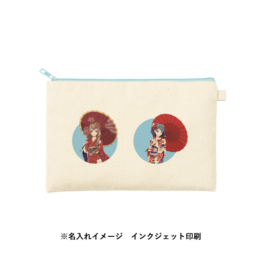 カラーファスナーキャンバスフラットポーチ（M）