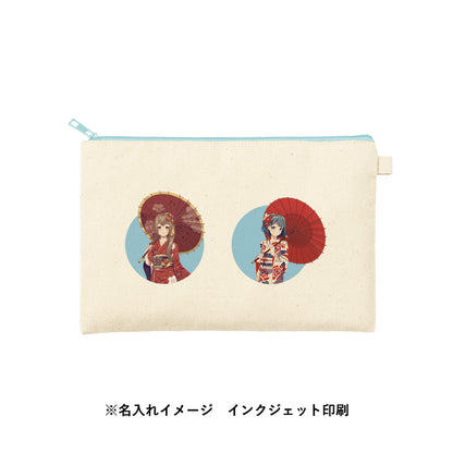 カラーファスナーキャンバスフラットポーチ（M）