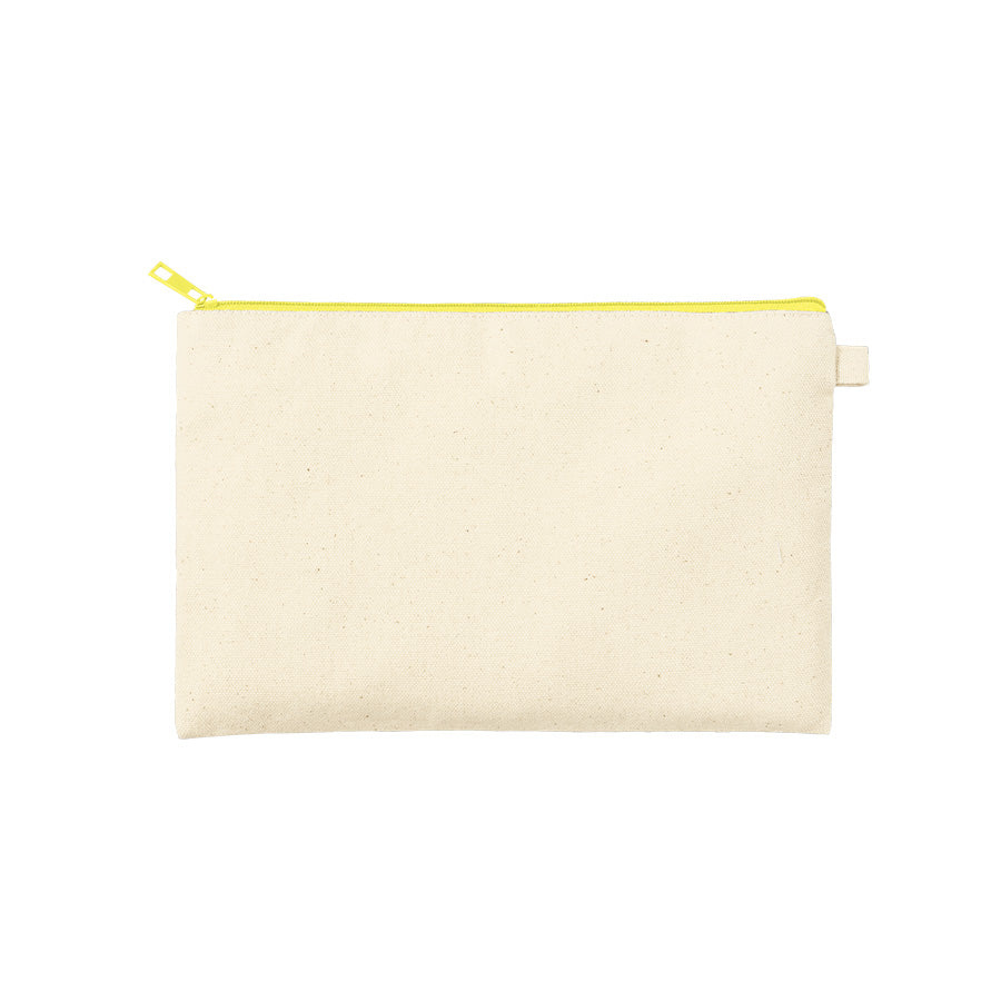 カラーファスナーキャンバスフラットポーチ（M）