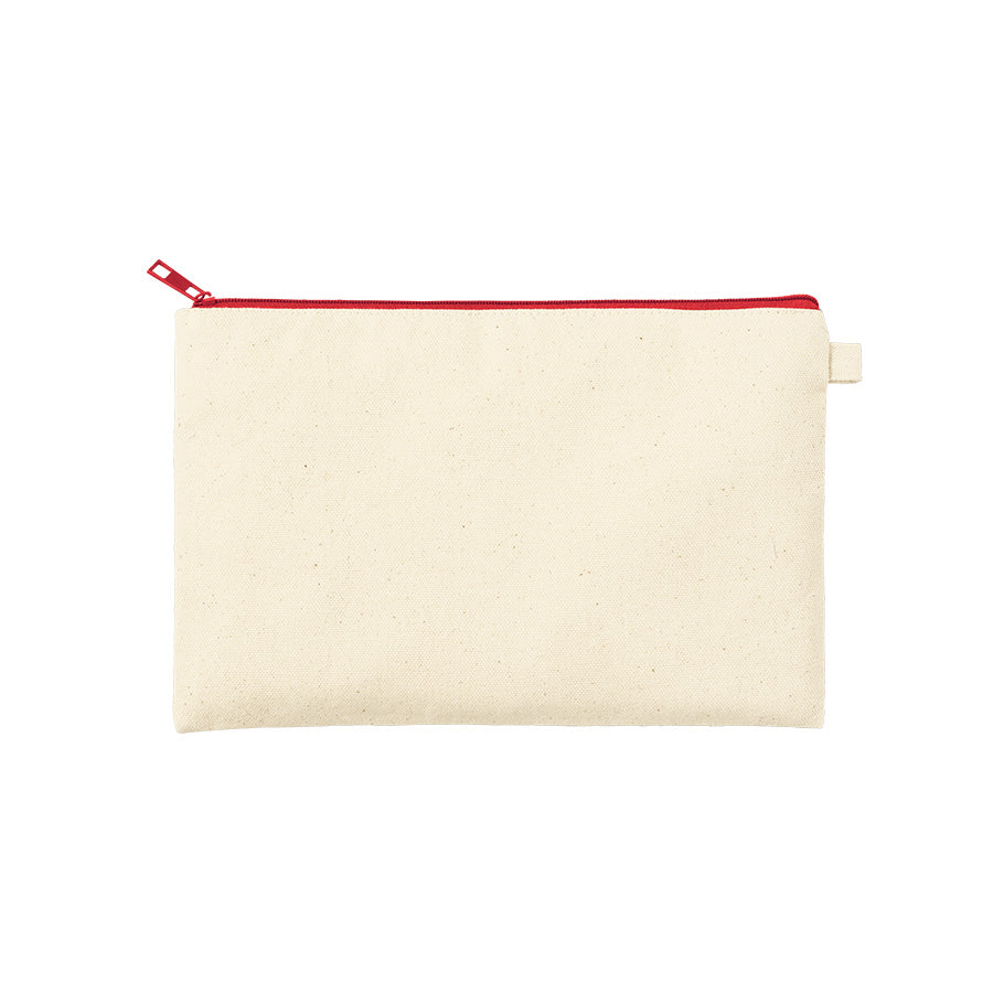 カラーファスナーキャンバスフラットポーチ（M）