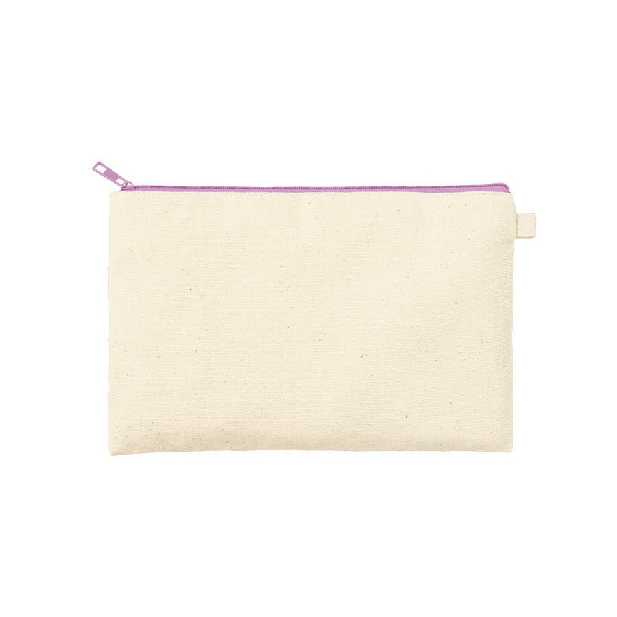 カラーファスナーキャンバスフラットポーチ（M）
