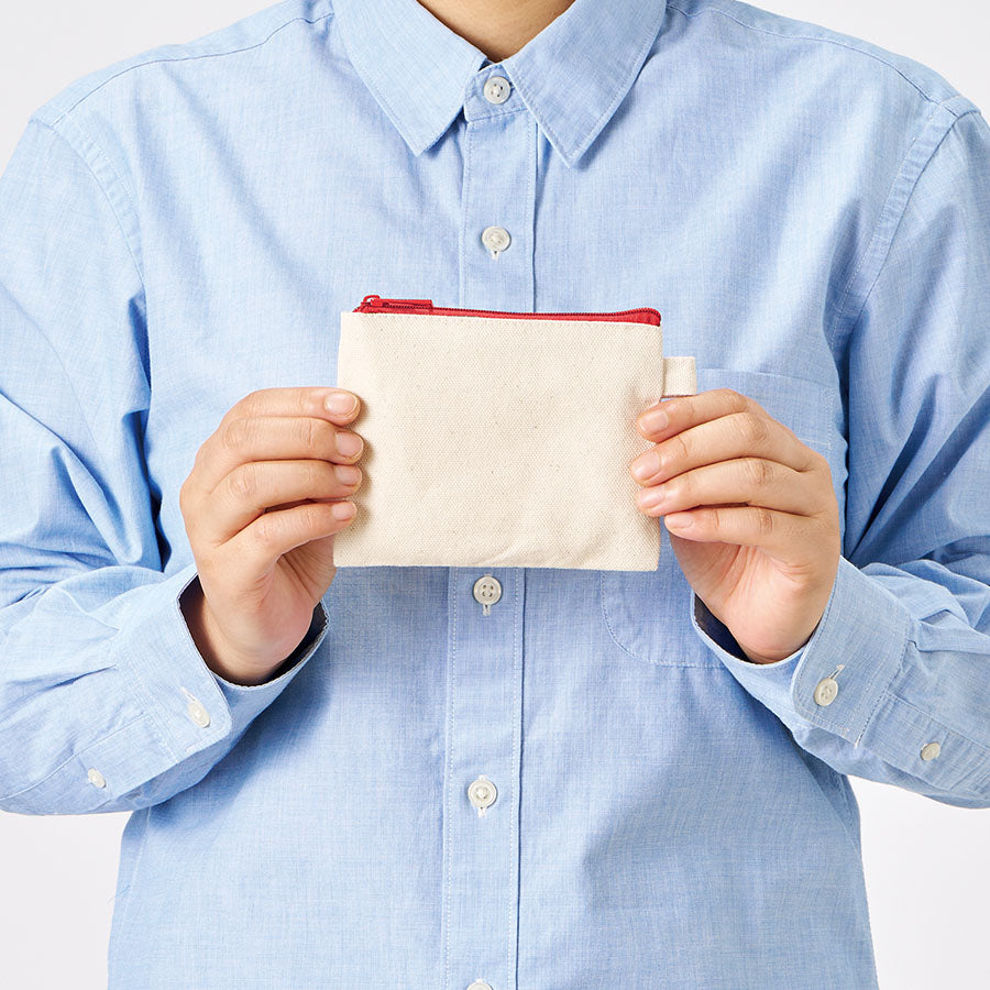 カラーファスナーキャンバスフラットポーチ（SS）