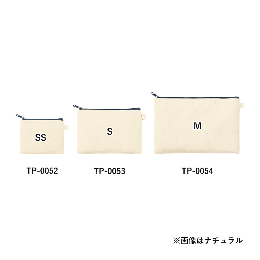カラーファスナーキャンバスフラットポーチ（SS）