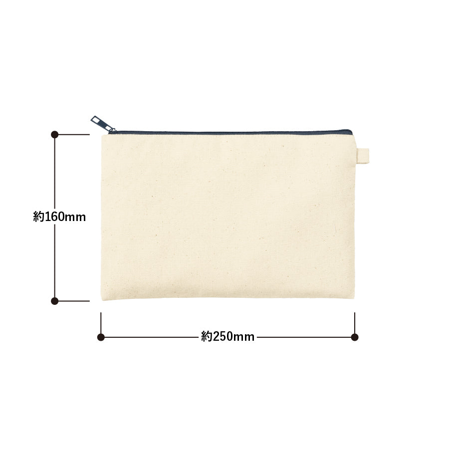 カラーファスナーキャンバスフラットポーチ（M）