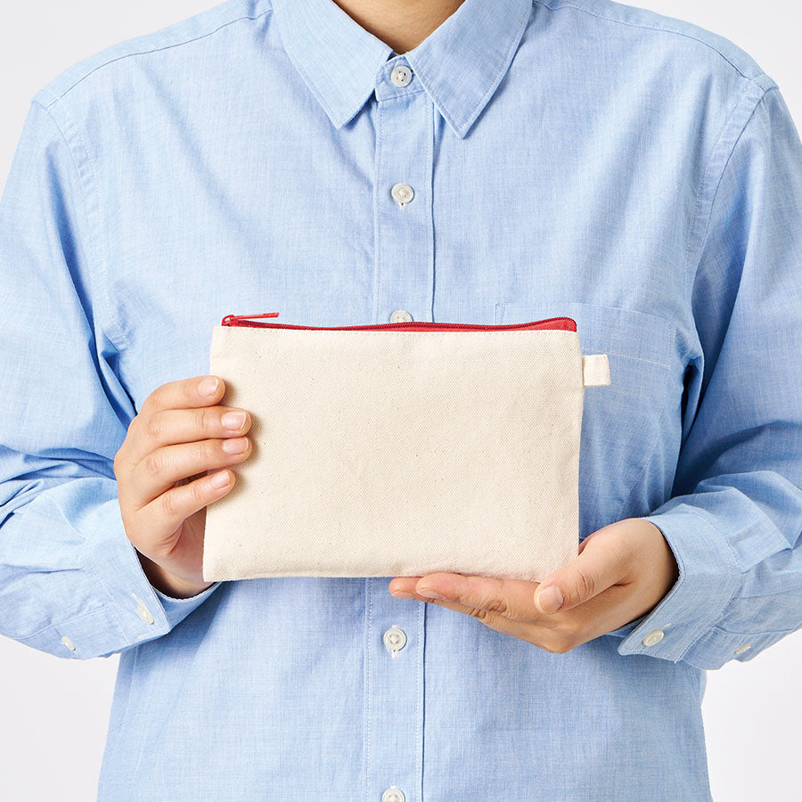 カラーファスナーキャンバスフラットポーチ（S）