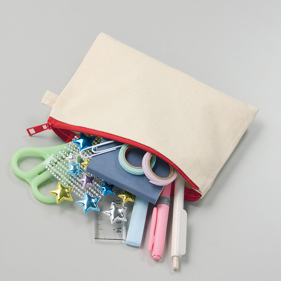 カラーファスナーキャンバスフラットポーチ（S）