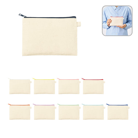 カラーファスナーキャンバスフラットポーチ（S）