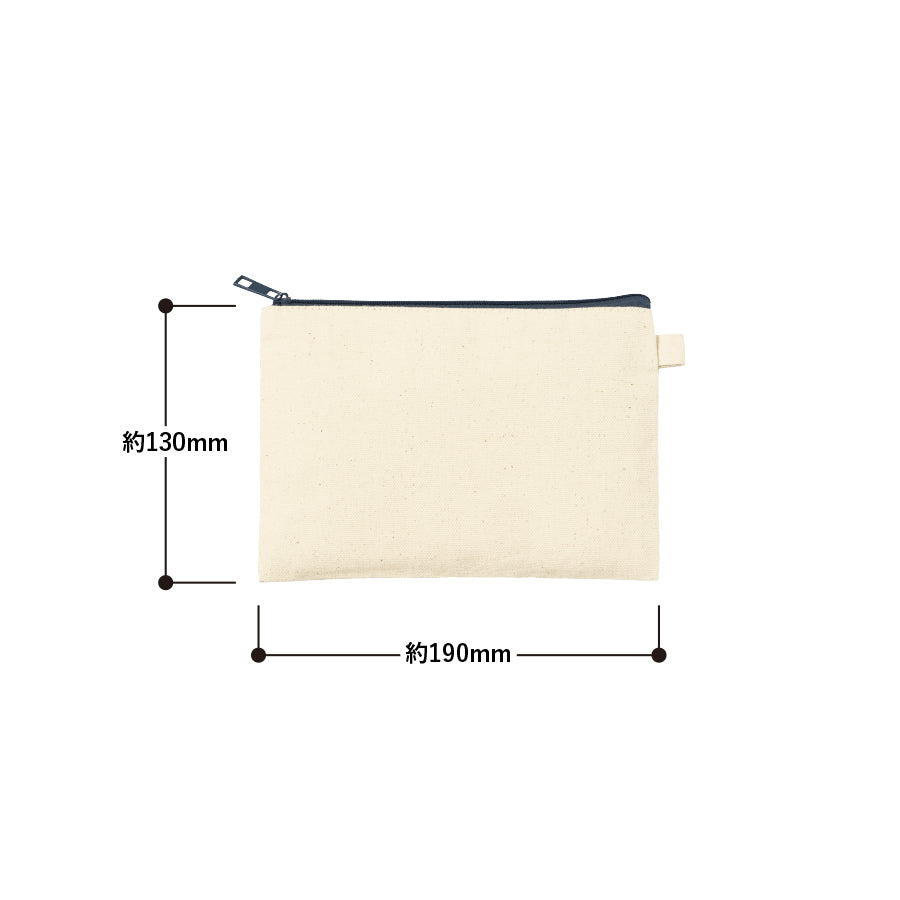 カラーファスナーキャンバスフラットポーチ（S）