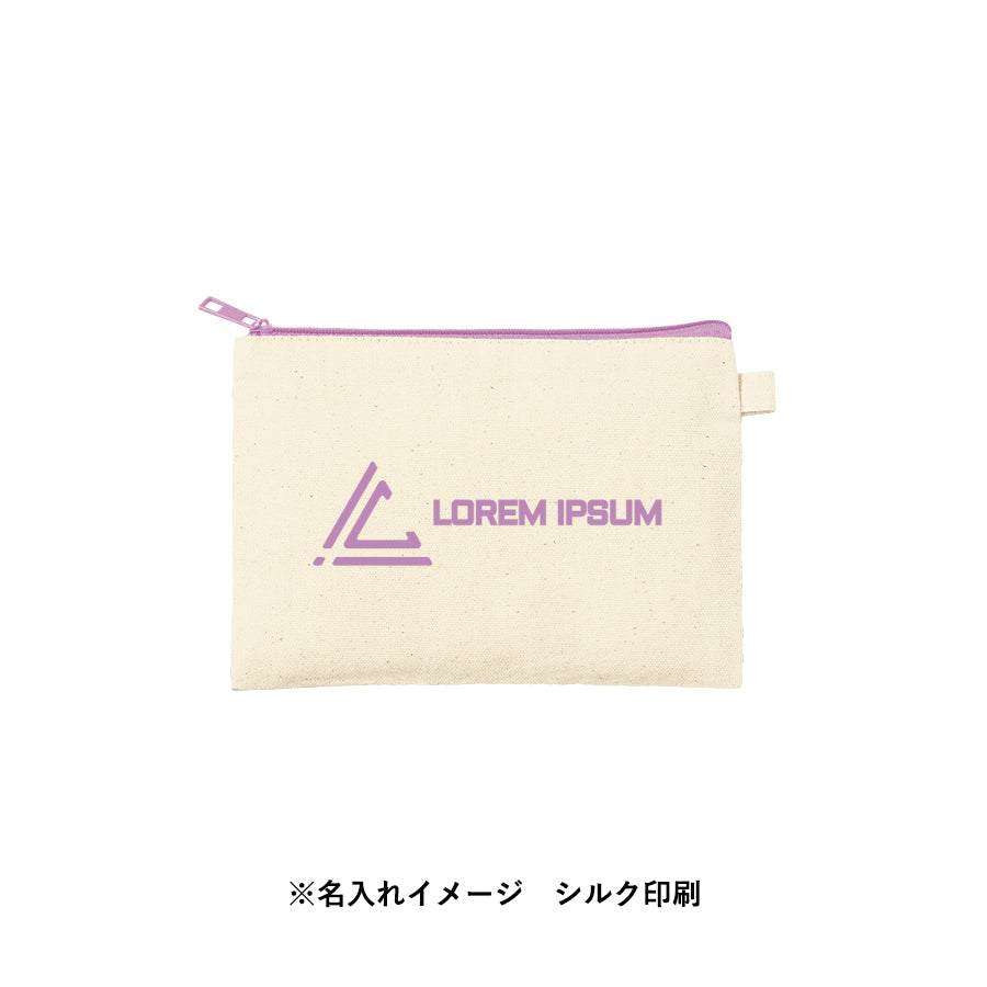 カラーファスナーキャンバスフラットポーチ（S）