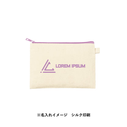 カラーファスナーキャンバスフラットポーチ（S）