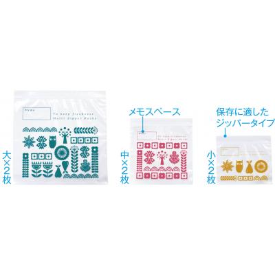 あると便利なジッパーパックセットの大きさの違いがわかる図