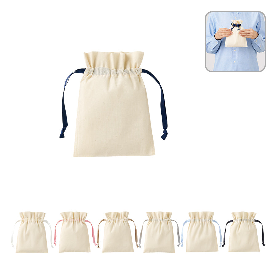 コットンカラーリボン巾着（S）