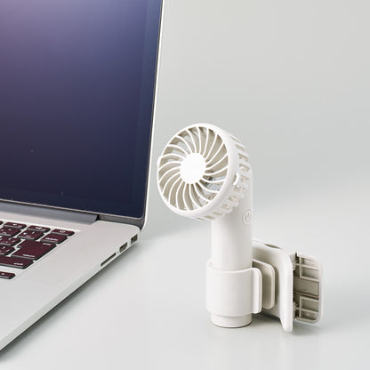 日傘にもつけられるクリップ付ハンディファン