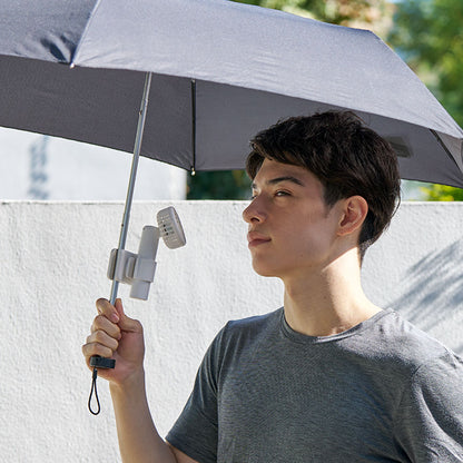 日傘にもつけられるクリップ付ハンディファン