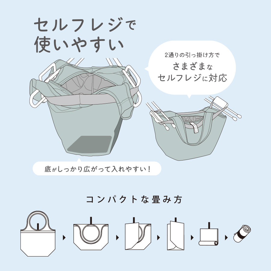 クルリト　セルフレジで使いやすいコンパクトクーラーマルシェバッグ