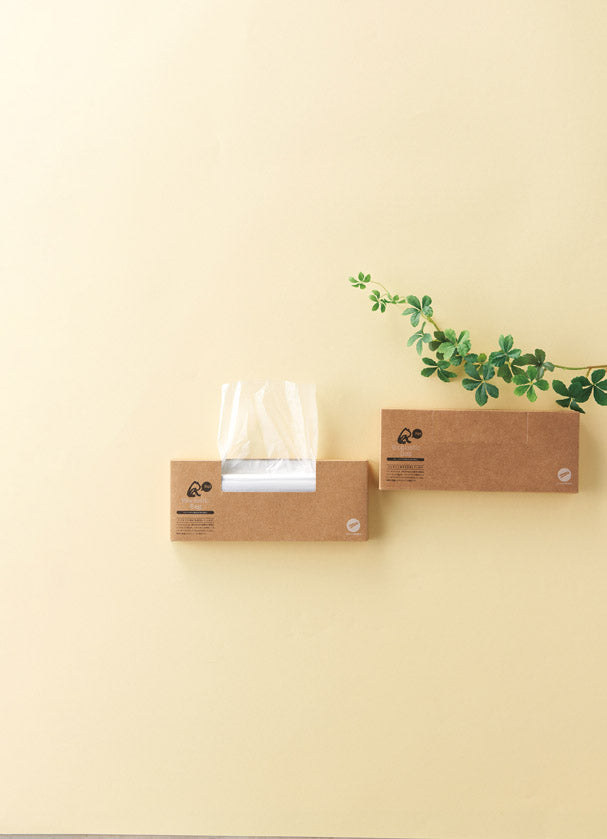 リル バイオマス配合ポリ袋50枚入のパッケージをあけたイメージ