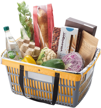 リル 再生PET保冷温ショッピングバッグをかごにセットした画像