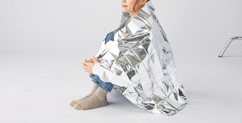 モシモニソナエル 防災備蓄ボトル7点セットのアルミをかけた写真